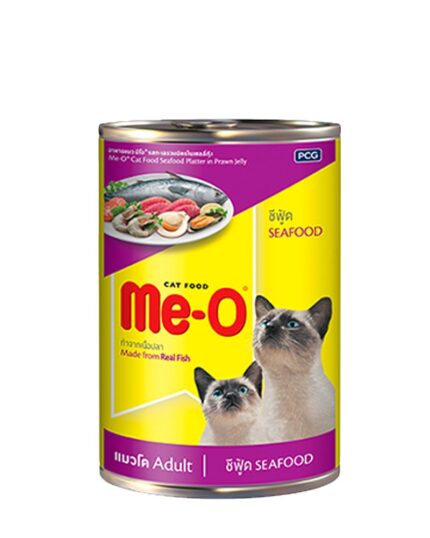 Me-O Can Adult Seafood - อาหารแมวเปียกกระป๋องรสซีฟู้ด 400g (10879)