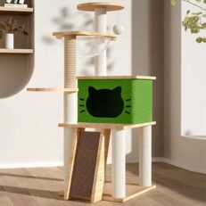 TBD Cat Condo Green Model - คอนโดสำหรับแมว ธีมสีเขียว (50x40x120cm) (9498)
