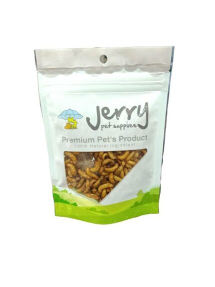 Jerry Dried Wax worms - หนอนแว็กซ์อบแห้ง 20g (10150)
