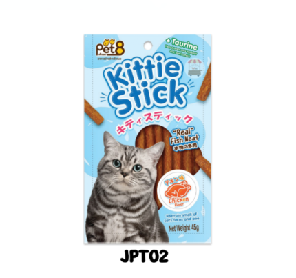 SOOS Pet8 Kittie Stick Salmon Flavour + Taurine - ขนมแมวสติ๊กรสแซลม่อนผสมทอรีน 45g (472306)