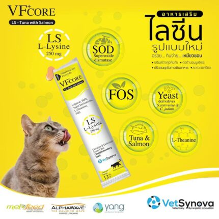 VFCORE+ Lysine Tuna With Salmon - อาหารเสริมภูมิคุ้มกันรสทูน่าและแซลมอน 25g  (10051)