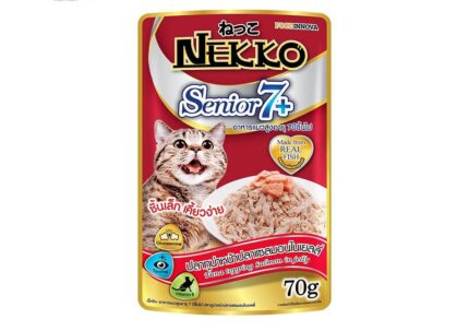 Nekko Senior7+ - อาหารแมวสูงวัยรสปลาทูน่าหน้าแซลมอนในเยลลี่ 70g (11595)