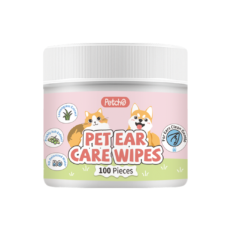 Petcho Pet Ear Care Wipes 100 Sheets  - ผ้าเช็ดทำความสะอาดหูสำหรับสัตว์เลี้ยง 100 ชิ้น (15940)