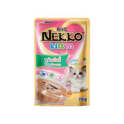 Nekko Kitten - อาหารเปียกลูกแมวรสทูน่าครีมมี่ 70g (15715)