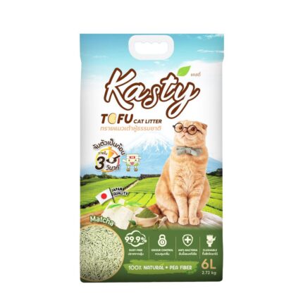 Kasty Matcha Tofu Cat Litter - ทรายแมวเต้าหู้ธรรมชาติกลิ่นมัทฉะ 6L (53006)