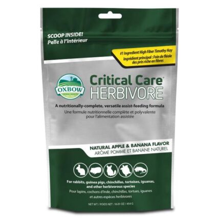 SOOS Oxbow Critical Care Herbivore Apple & Banana Flavor - อาหารเสริมสัตว์กินพืชรสแอปเปิ้ลและกล้วย 141g (61069)