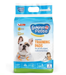 SOOS Sukina Petto Traning Pad - แผ่นรองซับอนามัยสัตว์เลี้ยงรุ่นประหยัด (45x60cm) (5ชิ้น/ห่อ) (82597)