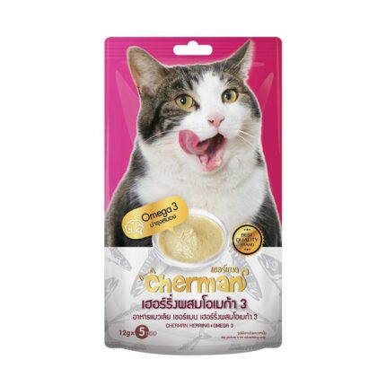 Cherman Creamy Treat Herring & Omega 3 - ครีมแมวเลียรสปลาเฮอร์ริ่งผสมโอเมก้า 3 12g (172798)