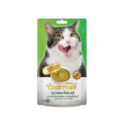 Cherman Creamy Treat Tuna & Fiber - ครีมแมวเลียรสปลาทูน่าผสมไฟเบอร์ 12g (172836)