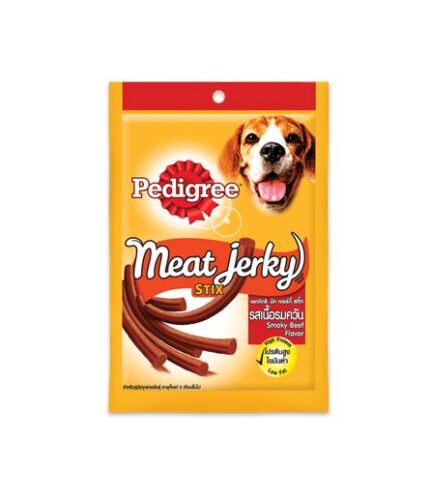 Pedigree Meat Jerky Stix Smoky Beef Flavor - ขนมชนิดแท่งสำหรับสุนัขรสเนื้อรมควัน 60g (261501)