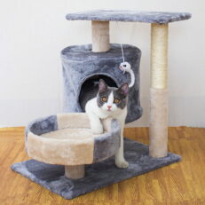 Cat Condo Small Size - คอนโดแมว แบบผ้ากำมะหยี่ ขนาดเล็ก (34x50x55cm) (302493)
