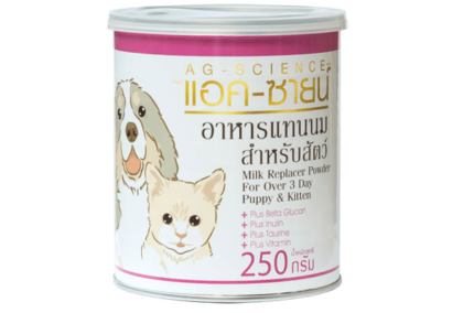 AG - SCIENCE Milk Replacer Powder - นมผง อาหารทดแทนนมสำหรับสัตว์เลี้ยงอายุ 3 วันขึ้นไป 250g (316516)