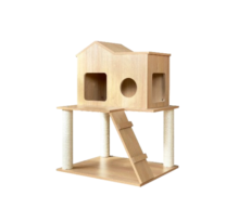 TBD Cat Scratcher Condo House - คอนโดแมวแบบไม้หนา รูปทรงบ้าน (50x60x80cm) (314454)