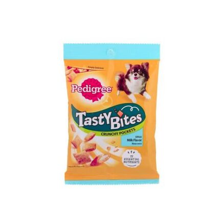 Pedigree Tasty Bites Crunchy Pockets Milk Flavor - ขนมบิสกิตสำหรับสุนัขรสนม 60g (346459)