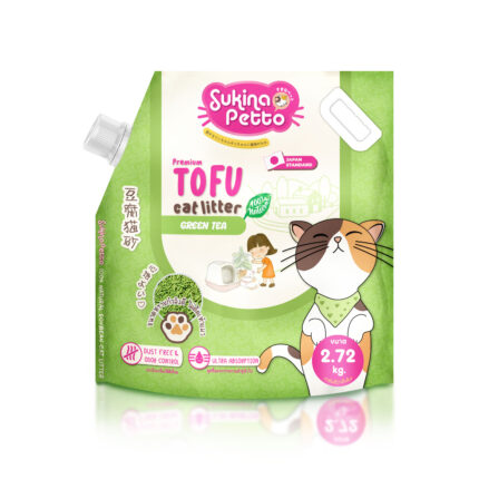 Sukina Petto Tofu Premium Cat Litter Green Tea - ทรายแมวเต้าหู้ เกรดพรีเมี่ยม กลิ่นชาเขียว 6L(2.72kg) (371101)