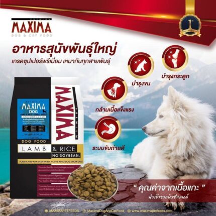 TBD Maxima Dog Food Lamb&Rice Large Breed - อาหารสำหรับสุนัขพันธุ์ใหญ่ สูตรเนื้อแกะและข้าว 2kg (401378)