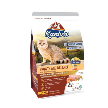 Kaniva Growth & Balance - อาหารแมว สูตรไก่และไข่ 1.3kg (412468)