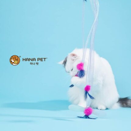 TBD Hana Pet Cat toy Medusa Purple - ไม้ตกแมว รุ่น Medusa สีม่วง พร้อมกระดิ่ง ยางยืด 4 เส้น (463880)