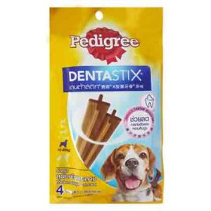 SOOS Pedigree Dentastix Medium Dog - ขนมขัดฟันสำหรับสุนัขพันธุ์กลาง 98g (แพ็ค 4 ชิ้น) (469396)