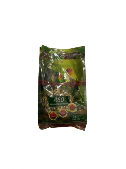 A60 Breeder Bird Food - อาหารนกพรีเมียมสำหรับนกพาราคีตและนกปากขอขนาดกลาง-เล็ก 1kg (479859)