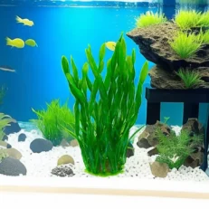 SOOS Aquarium Water Plants Artificial - ต้นไม้พร้อมกิ่งไม้พลาสติกสำหรับตกแต่งตู้ปลา (13x16x12cm) (496441)
