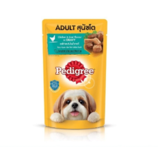 Pedigree Pouch Chicken and Liver Flavour in Gravy - อาหารเปียกสุนัข รสเนื้อไก่และตับในน้ำเกรวี่ 130g