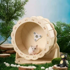SOOS Wooden Exercise Wheel - วงล้อวิ่งไม้พร้อมฐานตั้ง (22cm) (535072)