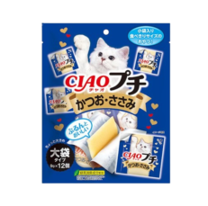 Ciao Churu Petite Cat Treat Chicken Tenderloin and Bonito Flavor - ขนมแมวเลียแบบแผ่น เชา ชูหรุ เพทิท รสสันในไก่และปลาโอ (9g/12ชิ้น)(560368)