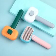 Pet Brush Self Cleaning Button - หวีแปรงขนสัตว์เลี้ยงแบบมีปุ่มกด (577800)