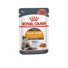 Royal Canin Care Hair & Skin Gravy  - อาหารแมวเปียกสูตรดูแลผิวหนังและเส้นขนในน้ำเกรวี่ 85g (586238)