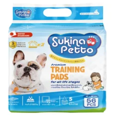 SOOS Sukina Petto Traning Pad - แผ่นรองซับอนามัยสัตว์เลี้ยง (45x60cm) (56ชิ้น/ห่อ) (589728)