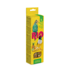 RIO Sticks for Budgies and Exotic Birds with Tropical Fruit - ขนมนกสำหรับนกหงส์หยกและนกฟินซ์ รสผลไม้รวม 80g