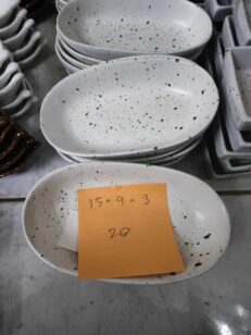 Ellipse Ceramic - ชามวงรีเซรามิค (15x9x3cm) (15808)